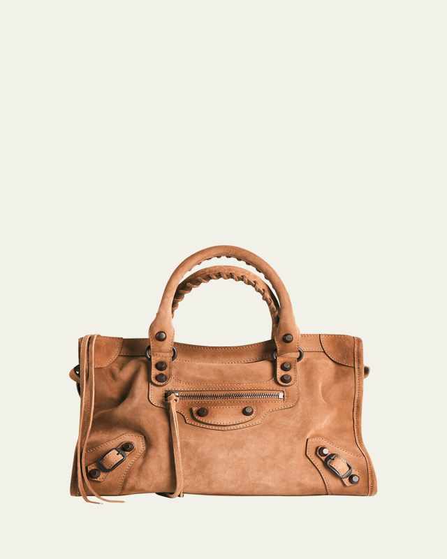 Le City Small Suede Top-Handle Bag